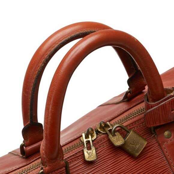 LOUIS VUITTON Brown Leather Keepall 50 Boston Bag - Picture 6 of 11